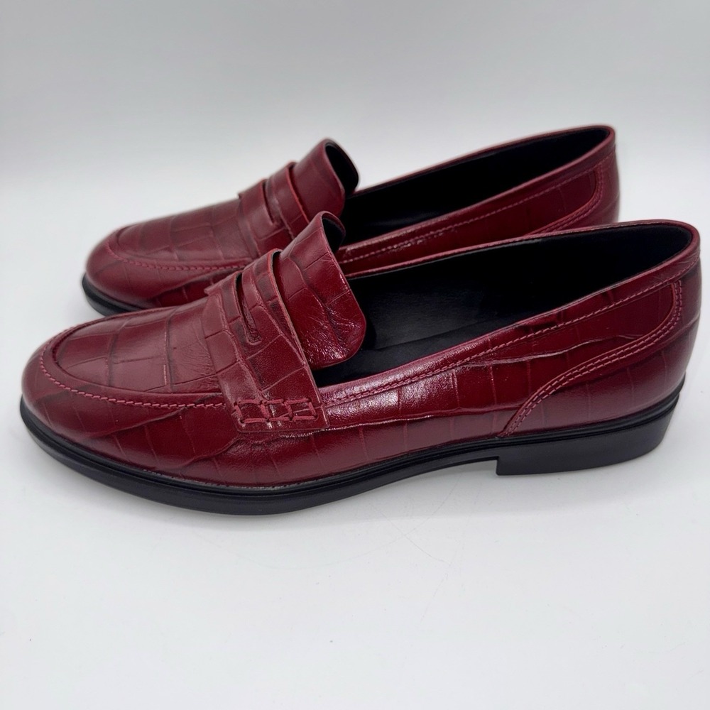 Ecco Classic 15 Penny Loafers Women's Size 8 EU 39 Brick Red Leather - Picture 2 of 16